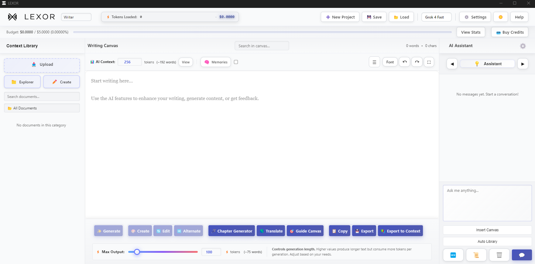 Lexor Software Interface